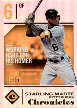 2018 Panini Chronicles - Holo Gold #11 Starling Marte Front