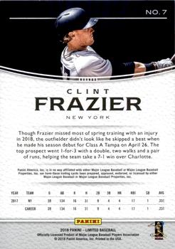 2018 Panini Chronicles - Limited Silver Spotlight #7 Clint Frazier Back