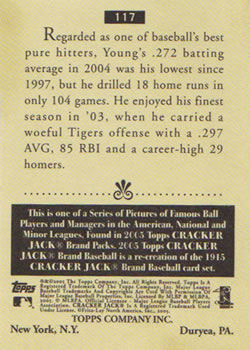 2005 Topps Cracker Jack #117 Dmitri Young Back