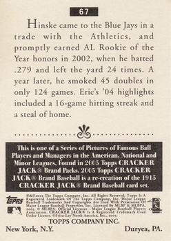 2005 Topps Cracker Jack #67 Eric Hinske Back