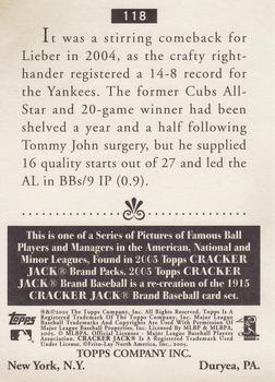 2005 Topps Cracker Jack #118 Jon Lieber Back