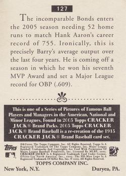 2005 Topps Cracker Jack #127 Barry Bonds Back