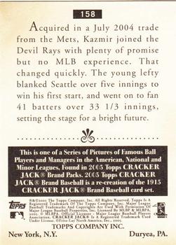 2005 Topps Cracker Jack #158 Scott Kazmir Back