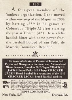 2005 Topps Cracker Jack #180 Robinson Cano Back