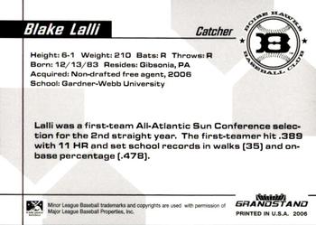 2006 Grandstand Boise Hawks #24 Blake Lalli Back