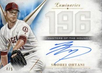 2018 Topps Luminaries - Masters of the Mound Autographs Blue #MM-SO Shohei Ohtani Front