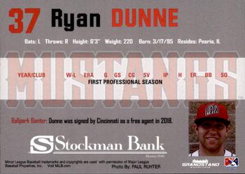 2018 Grandstand Billings Mustangs #NNO Ryan Dunne Back