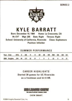 2004 Aloha Knights Series 2 #16 Kyle Barratt Back