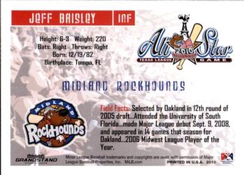 2010 Grandstand Texas League All-Stars South Division #2 Jeff Baisley Back