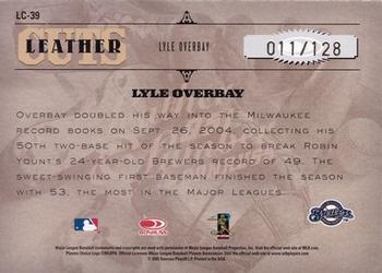 2005 Donruss Leather & Lumber - Leather Cuts #LC-39 Lyle Overbay Back