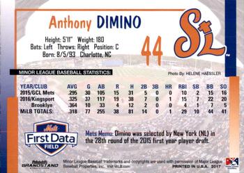 2017 Grandstand St. Lucie Mets #NNO Anthony Dimino Back