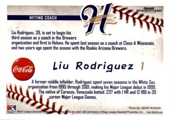 2016 Grandstand Helena Brewers #23 Liu Rodriguez Back