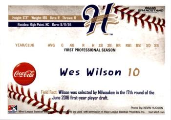 2016 Grandstand Helena Brewers #33 Wes Wilson Back