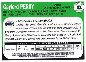 2005 Topps Pristine Legends #31 Gaylord Perry Back