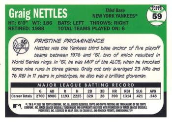 2005 Topps Pristine Legends #59 Graig Nettles Back
