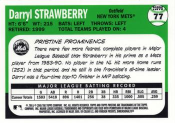 2005 Topps Pristine Legends #77 Darryl Strawberry Back