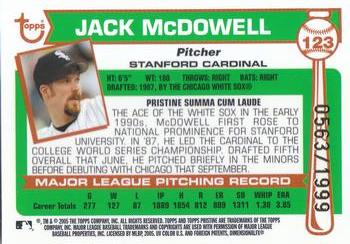 2005 Topps Pristine Legends #123 Jack McDowell Back