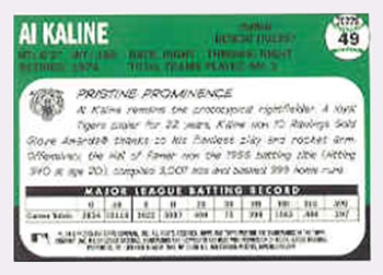 2005 Topps Pristine Legends #49 Al Kaline Back