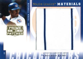 2005 Donruss Prime Patches - Major League Materials Jumbo Swatch #MLM-40 Rondell White Front