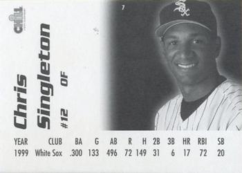 2000 Lemon Chill Chicago White Sox #7 Chris Singleton Back