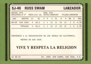 1988-89 BYN Puerto Rico Winter League Update #44 Russ Swan Back