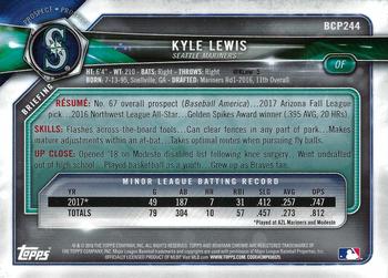 2018 Bowman Chrome - Prospects Gold Shimmer Refractor #BCP244 Kyle Lewis Back
