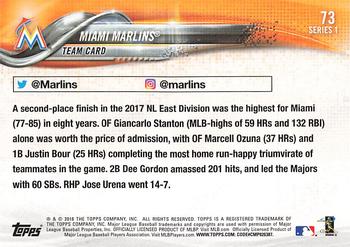 2018 Topps - All-Star Game #73 Miami Marlins Back
