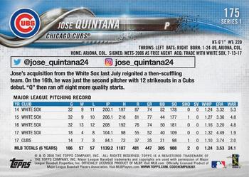 2018 Topps - All-Star Game #175 Jose Quintana Back