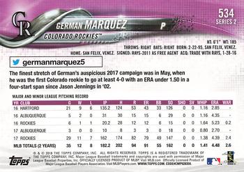 2018 Topps - All-Star Game #534 German Marquez Back