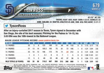 2018 Topps - All-Star Game #679 Tyson Ross Back