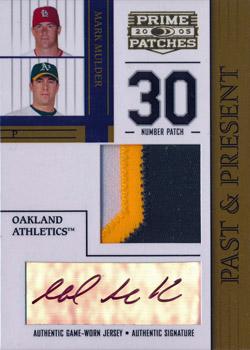 2005 Donruss Prime Patches - Past and Present Autograph Number Patch #PP-12 Mark Mulder Front