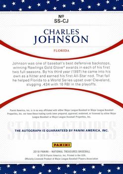 2018 Panini National Treasures - Stars and Stripes Autographs #SS-CJ Charles Johnson Back