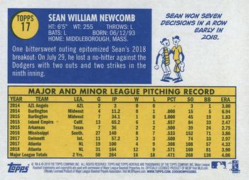 2019 Topps Heritage #17 Sean Newcomb Back