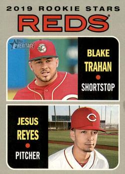 2019 Topps Heritage #36 Reds 2019 Rookie Stars (Blake Trahan / Jesus Reyes) Front