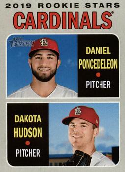 2019 Topps Heritage #96 Cardinals 2019 Rookie Stars (Daniel Poncedeleon / Dakota Hudson) Front