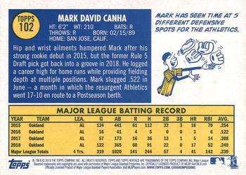 2019 Topps Heritage #102 Mark Canha Back