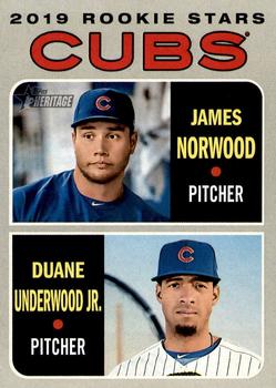 2019 Topps Heritage #121 Cubs 2019 Rookie Stars (James Norwood / Duane Underwood Jr.) Front