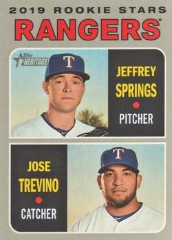 2019 Topps Heritage #317 Rangers 2019 Rookie Stars (Jeffrey Springs / Jose Trevino) Front
