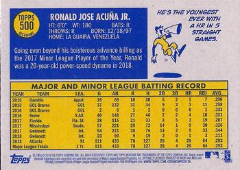 2019 Topps Heritage #500 Ronald Acuna Jr. Back