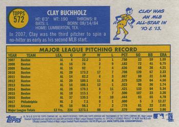 2019 Topps Heritage #572 Clay Buchholz Back