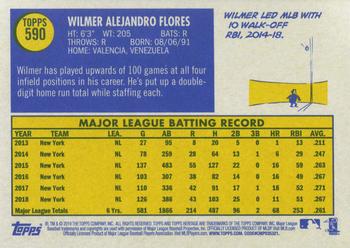 2019 Topps Heritage #590 Wilmer Flores Back