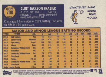 2019 Topps Heritage #708 Clint Frazier Back