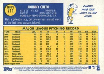 2019 Topps Heritage #711 Johnny Cueto Back