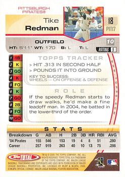 2005 Topps Total #18 Tike Redman Back