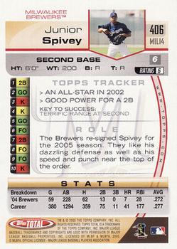 2005 Topps Total #406 Junior Spivey Back