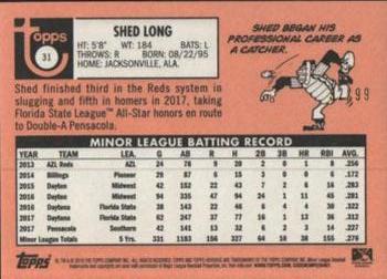 2018 Topps Heritage Minor League - Blue #31 Shed Long Back