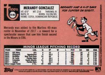2018 Topps Heritage Minor League - Real One Autographs #ROA-MGO Merandy Gonzalez Back