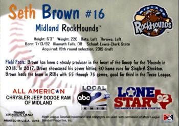 2018 Grandstand Midland RockHounds #5 Seth Brown Back