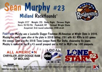 2018 Grandstand Midland RockHounds #17 Sean Murphy Back