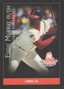 1996 Arby's Cleveland Indians 1995 Tribe Milestones #1 Eddie Murray Front